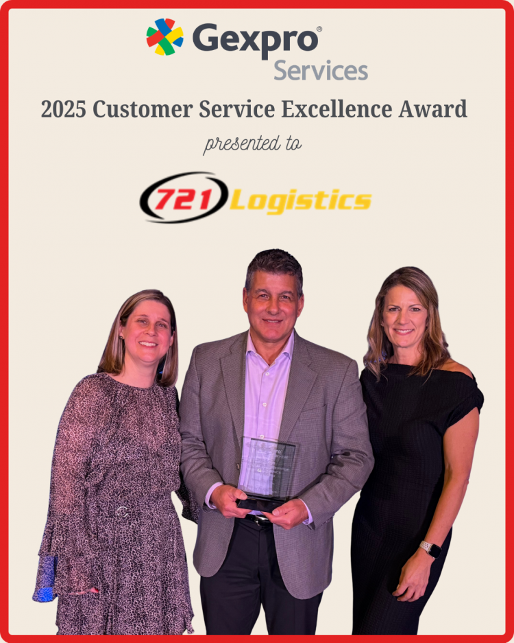 721 Logistics Receives 2025 Customer Service Excellence Award from Gexpro Services